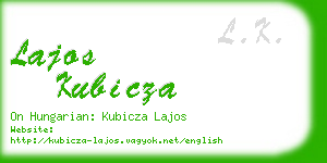 lajos kubicza business card